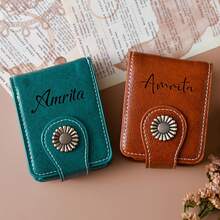 Personalized PU Leather Makeup Mirror,Travel Mirror,Custom Birthday Gift,Girlfriend Gift,Small Makeup Case With Mirror,Bridesmaid Gift - Multicolor - View 11