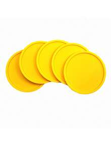 1/5PCS Round Silicone Cup Mat, Non-Slip Heat Resistant Reusable Drink Coaster For Table, Desk, Kitchen, Office, Bar 9.9cm(3.9in) - Multicolor - View 4