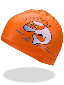 New Cartoon Swimming Cap, Waterproof Ear Protection PU Swimming Hat - Multicolor - View 11