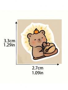 199pcs/Set Cute Capybara PVC Stickers, Suitable For Decorating Laptops, Notebooks, Skateboards, And Guitars. Diverse Styles, One-Time Stickers, Beautiful For DIY Phone Cases And Computer Backplates, Also Essential For School Supplies And Back-To-School Season. - Multicolor - View 5