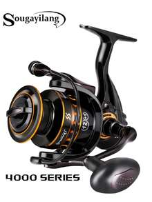 SOUGAYILANG Spinning Reel 12+1BB Smooth Fishing Reel Metal Aluminum Spool And Rocker Arm Suitable For Freshwater And Saltwater - Black - View 15