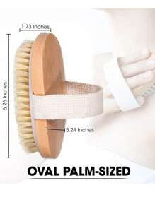 1 pièce Brosse exfoliante en bois pour le corps, Brosse pour le bain, Brosse pour la peau, Brosse pour le séchage des cheveux doux, Brosse pour le corps en silicone exfoliante pour la douche et le brossage à sec, Brosse exfoliante en bois avec des poils doux naturels, Brosse pour le dos, les jambes, les pieds, facile à nettoyer, améliore la circulation et élimine les peaux mortes, un excellent cadeau pour le spa à domicile