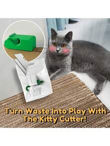 猫抓板纸板切割器、3D打印手持纸板盒切割器、纸板切割器回收工具、小猫切割器、纸板盒切割器、纸板切割工具、DIY猫抓板纸板条工具切割器礼物非常适合猫爱好者