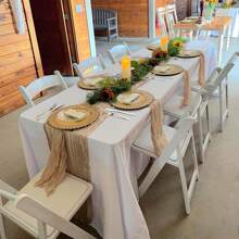 2 pièces l'ensemble : 1 nappe et 12 serviettes, tissu à fromage, style bohème campagnard, couleur crème, convient pour mariage, shower de mariée, jardin fête, rassemblement familial, anniversaire, décoration de la maison, événements festifs