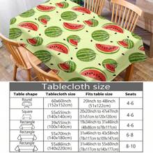 1pc Watermelon Print Table Cloth, Modern Polyester Rectangular Or Round Waterproof Tablecloth, Digital Printing Suitable For Living Room, Outdoor Dining Table, Small Round Table