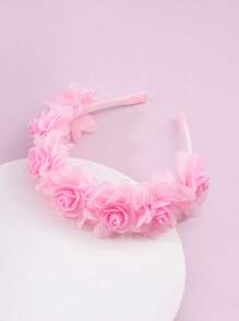 1pc Fashionable And Elegant Pink 3D Flower Headband