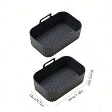 1 pièce/2 pièces Doublures en silicone FlexiBake Pro pour friteuse à air - Plaque de cuisson universelle antiadhésive pour Foodi/Dual DZ201/Cosori, résistante à la chaleur jusqu'à 260°C et lavable au lave-vaisselle, tapis rectangulaire réutilisable pour rôtir, frites, légumes - Accessoires de cuisine sans odeur pour la maison, le camping, le restaurant