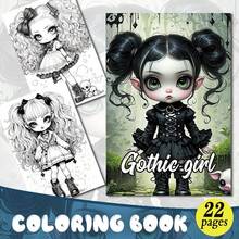 22 páginas Libro para colorear de Lolita gótica para adultos - Actividad artística relajante, regalo para fiesta de cumpleaños u ocasión especial