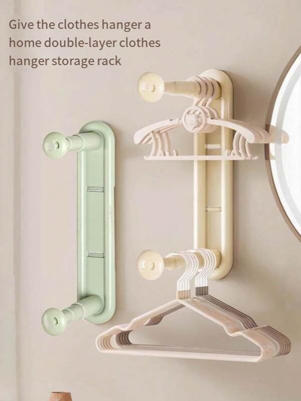 A Multi-Functional Retractable Clothes Hanger Storage Device, A Household Balcony Wall-Mounted Clothes Drying Rack Without Drilling, A Multi-Functional Storage Rack, And A Decorative Hook Suitable For Home Use