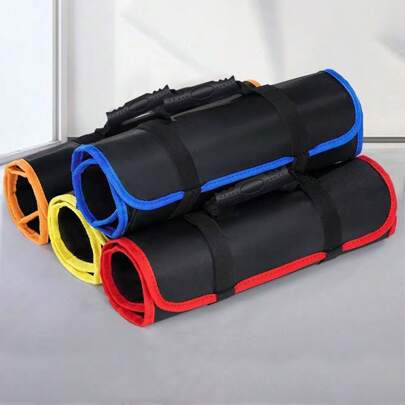 1pc Tool Kit Set, 22 Pockets Portable Compact Rollup Tool Bag, Multi-Functional Wrench Tool Storage, Folding Pouch, Car Repair Tool Set, Electrician Tool Kit, Oxford Cloth Tool Organizer