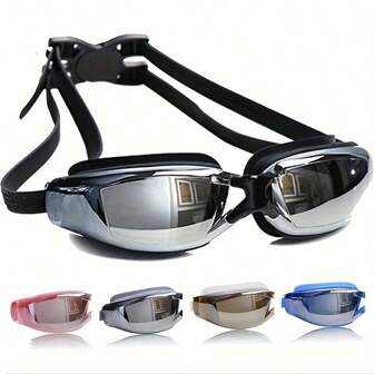 Anti-Fog, Waterproof High-Definition Electroplated Swimming Goggles, Adjustable Length & Width