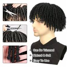 Synthetic Dreadlock Hair Topper Clip In Dreadlocks Hairpieces 6 Inch Short Locs Braided Hair Toupee For Men