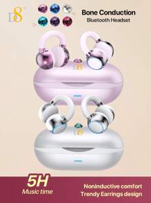 D8 Wireless Open Ear Headphone,Featuring C3 Clear Calling,Secure Earhook Sport Design, 5.4 Sport Earbuds With Earhooks For Long Time Playback With, Dual Mic Clear Call Sweat-Proof For Running Workout,Designed For Sports: Sport Headphones To Keep You Motivated,Compatible With Including Smartphones, Ipad, Laptop, Smartwatches, Etc.