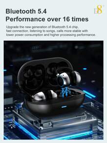 D8 Wireless Open Ear Headphone,Featuring C3 Clear Calling,Secure Earhook Sport Design, 5.4 Sport Earbuds With Earhooks For Long Time Playback With, Dual Mic Clear Call Sweat-Proof For Running Workout,Designed For Sports: Sport Headphones To Keep You Motivated,Compatible With Including Smartphones, Ipad, Laptop, Smartwatches, Etc.