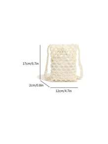 حقيبة كروس بودي من التصميم الفاخر بزخرفة اللؤلؤ، حقيبة صغيرة خفيفة الوزن لهاتف محمول، مجموعة صيف 2024 الجديدة