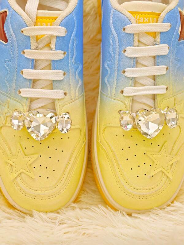 2 pezzi Fibbie decorative a forma di cuore con strass, adatte per sneaker e stivali, accessori moda per scarpe versatili e unici