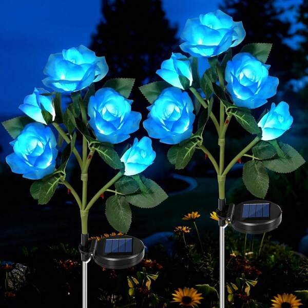 1pc Solar Lights Outdoor Garden, Ip44 Waterpoof Solar Garden Ornaments, Solar Garden Flower Lights, Solar Rose Lights For Garden, Yard, Patio, Pathway, Weddings And Marriage Proposals 