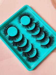 1 caja de 6 pares de pestañas postizas extra largas y gruesas, estilo europeo, pestañas artificiales de pelo natural, reutilizables, adecuadas para maquillaje ahumado, diario, discoteca, baile y escenario