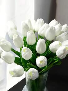 5pcs Premium Artificial Flowers, Real Touch Tulips Bouquet, DIY Craft Bridal Bouquet Home Table Living Room Decoration,For Wedding Room Home Hotel Party Event Christmas Decor,Valentine's Day