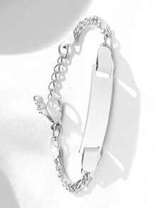 [Pulsera personalizada con nombre/fecha] Pulsera de cadena de acero inoxidable chapada en oro de 18K, estilo bohemio con nombre/fecha grabados personalizados - Multicolor - Ver 5