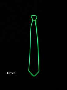 LED Light-Up Necktie - Neon EL Wire, Clothing Accessory For Jackets And Shirts, Suitable For Parties, Performances, Halloween, Role-Playing, Bar Atmosphere - Elegant Style, Batteries Not Included