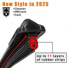 Tira de goma de 11 capas, accesorio de escobilla limpiaparabrisas de automóvil de 14", 15", 16", 17", 18", 19", 20", 21", 22", 24", 26", 28" de alta calidad en color negro
