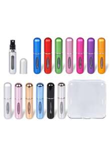 4-Piece Boxed Perfume Distribution Bottle, Bottom Direct Filling Perfume Bottle, Reusable Fine Water Spray Bottle, Makeup Water Bottle, Perfume Distribution Tool, With Storage Box, Available In A Variety Of Colors, Birthday Gifts For Family And Friends, Holiday Gifts,Portable For Travel 5ml