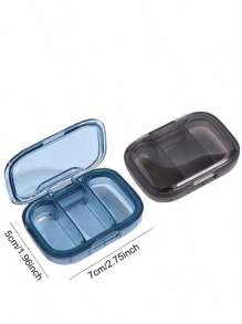 1PC Portable Mini Pill Box Travel Pill Box Carry-On Medicine Box 3-Grid Pill Storage And Packaging Box Medicine Organizer And Pill Container For Daily Use, Suitable For Travel Or Home Use
