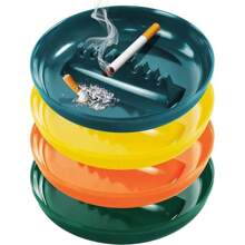 1pc Unbreakable Ceramic-Like Melamine Cigarette Ashtray, Suitable For Home, Office, Restaurant, Patio, Bar, 5 Color Options (Red, Blue, Yellow, Green, Black)