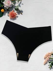 5 Pairs Skin-Friendly Seamless Low-Waist Panties, Soft Thin Letter Print Breathable Underwear For Women