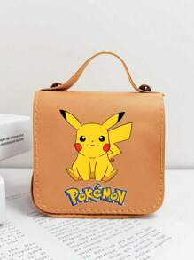 pokemon Bolso de niña con diseño de Pikachu de Pokémon - Bolso casual de princesa lindo para niñas, bolso bandolera pequeño, estuche para monedas para lápiz labial, cepillos, productos de cuidado de la piel, teléfono móvil, monedas, pequeños artículos, para el hogar, regalo, vacaciones y festivales como Halloween y Navidad, de uso multifuncional para volver a la escuela