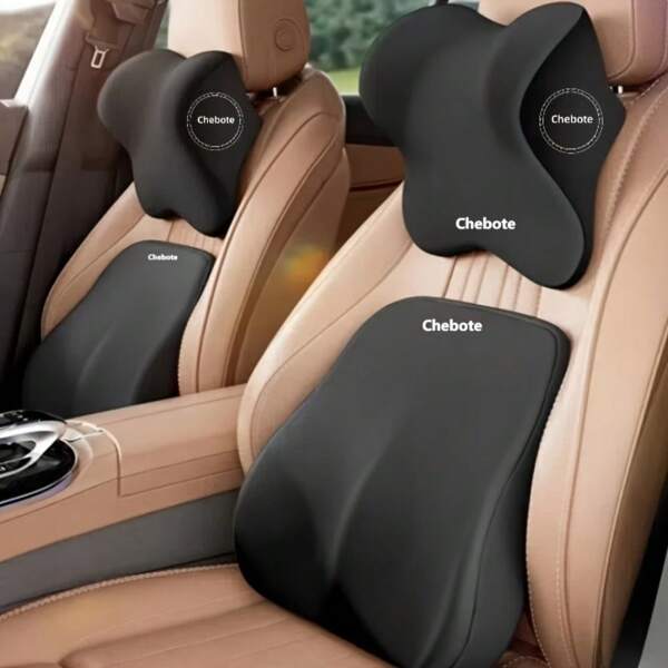 [Espuma de memoria | Soporte lumbar] Cojín de espuma de memoria con soporte lumbar | Juego de cojín de asiento de coche antropomórfico - Para uso en el automóvil, almohada para el cuello, adecuado para lavado a máquina - Regalo ideal