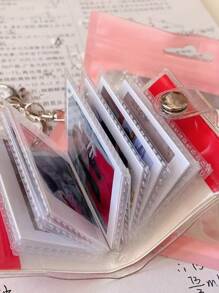 Bonuci 1pc/10 Piece Set 2-Inch Mini Photo Album Valentine's Day Photo Storage With Keychain Pocket Photo Album Keychain For Photo Valentine's Day Gifts, Weddings, Keychain Photo Albums, Bag Pendants, Can Store Headshots, ID Photos, Transparent Photo Album Storage Book, Photo Storage, Cute Gifts