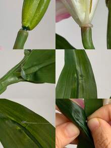 5pcs/3pcs/2pcs/1pc (Pink/Beige/Blue/Green) 37cm/14.57inch Artificial Lily Flowers, Long Stem Artificial Stargazer Lilies With Full Bloom Lily & Tiger Bouquets For Home, Hotel, Wedding Decoration, Bridal Backdrop, Bouquets, Corsages, Wedding Arch, Party Decor - Multicolor - View 13