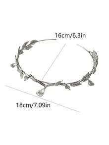 1 件青少年皇冠，带有森林树叶和全水钻伴娘皇冠头带，极简主义仙女皇冠额链，婚礼装饰，适合女孩生日派对、婚礼场地、表演照片拍摄，是送给女孩的理想礼物 - 彩色 - 查看 6