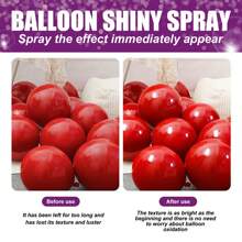 30ml Balloon Glossy Spray, It Enhances The Ambiance Of Balloons And Has A Long-Lasting Effect, Creating A High-Gloss Textured Spray. The High-Gloss Balloon Spray Enhances The Sheen Of Balloons With A Lasting Effect.