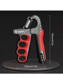 Entraîneur de force de préhension réglable 5-100 kg (11,02-220,46 lbs) avec comptage mécanique - pince à main en acier inoxydable durable pour le renforcement musculaire, la rééducation et l'entraînement physique - design ergonomique antidérapant en rouge, accessoire de gym