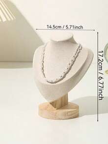 Wooden Human Statue Jewelry Display Rack, Necklace Stand Shelf Prop For Jewelry Showcase, Counter Display - Multicolor - View 2