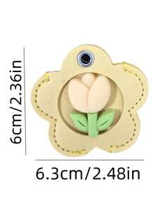 1/2Pcs Tulip Key Holder Set|Elegant PU Leather Keychain Organizer Protection, House Keys - Ladies' Luxury Key Pouch Soft Key Holder Chain Accessories For Women Girls, Perfect Gift For Her