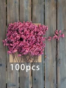 (In Box) 50/100 Pcs White Artificial Mini Dried Baby's Breath Flowers, Everlasting Bouquet For Wedding, Home, Office, Party, Garden, Card Making, DIY Decor