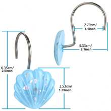 Sea Shower Curtain Hooks Decorative Starfish Shell Hangers For Clothing Towels Rust Proof Shower Hooks Ring For Bathroom Bathroom Decor