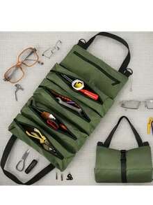 1pc CRILANO Heavy-Duty Roll-Up Tool Bag - Waterproof Oxford Cloth Organizer For Mechanics, Electricians, Carpenters & More - Durable, Portable & Stylish Industrial Gear With Multiple Compartments, Tool Storage Organizer - Multicolor - View 7