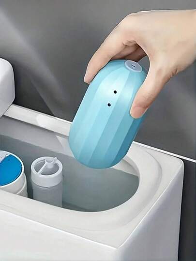 1/3件自动马桶清洁剂+50片洗衣机泡腾片，持久蓝色马桶清洁工具，适用于水箱和浴室，强力清洁，易于使用的清洁用品，家用小工具，2种类型随机发货