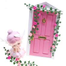 Miniatura de banco de parque realista para casa de muñecas, maceta de flores, fuego, decoración de madera y enredadera, accesorios para escena de sala de estar, exterior, dormitorio, modelo colgante de pared, escena del hogar en miniatura DIY, regalo coleccionable para aficionados y entusiastas de los pasatiempos