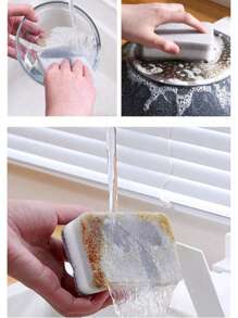 5 Piece Multi-Purpose Magic Sponge Wipe - Double-Sided Scouring Pad, Dish Sponge, High-Quality Kitchen Sponge, Scratch-Free Cleaning Cloth, Super Absorbent, Cleaning Supplies And Tools, Suitable For Kitchen, Boat, Etc. | Made Of ABS Material, Mixed Colors, Ideal For Home Wiping And Washing Dishes! Commercial Cleaning Service | Home & Living | Kitchen & Dining | Kitchen Cleaning Tools | Kitchen Cleaning Brushes (Random Color And Style)
