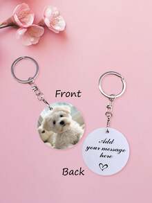 1pc Customized Metal Keychain, Heat Transfer Printed Photo & Text Double-Sided Round Metal Keychain, Graduation/Anniversary Gift Suitable For Mom, Dad, Family, Friends, Classmates, Roommates, Best For Holidays,Trinkets - Multicolor - View 8
