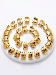 20pcs/40pcs/1pc Gold Mini Hair Clips, Suitable For Decorating Women's Hairstyles Such As Buns, Strong Grip For Bangs, Multi-Functional Clips Fashion Hair Claw Elegant Claw Clips Winter Hair Accessories - Multicolor - View 2