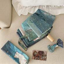 1pc High-Quality Cute Cartoon Folding Umbrella, Fully Automatic Anti-UV, Windproof, Sunshade And Rain Use, Portable Parasol