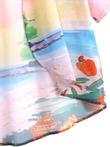 Kimono z nadrukiem tropikalnych roślin, damskie, duże rozmiary, wiosna, lato, swobodne, wakacje, plaża - Wielokolorowe - Zobacz 6