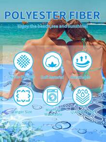 1pc Waterproof Sandproof Beach Blanket With Ocean Creature Design, Lightweight & Durable For Beach, Vacation, Outdoor Camping And Picnics